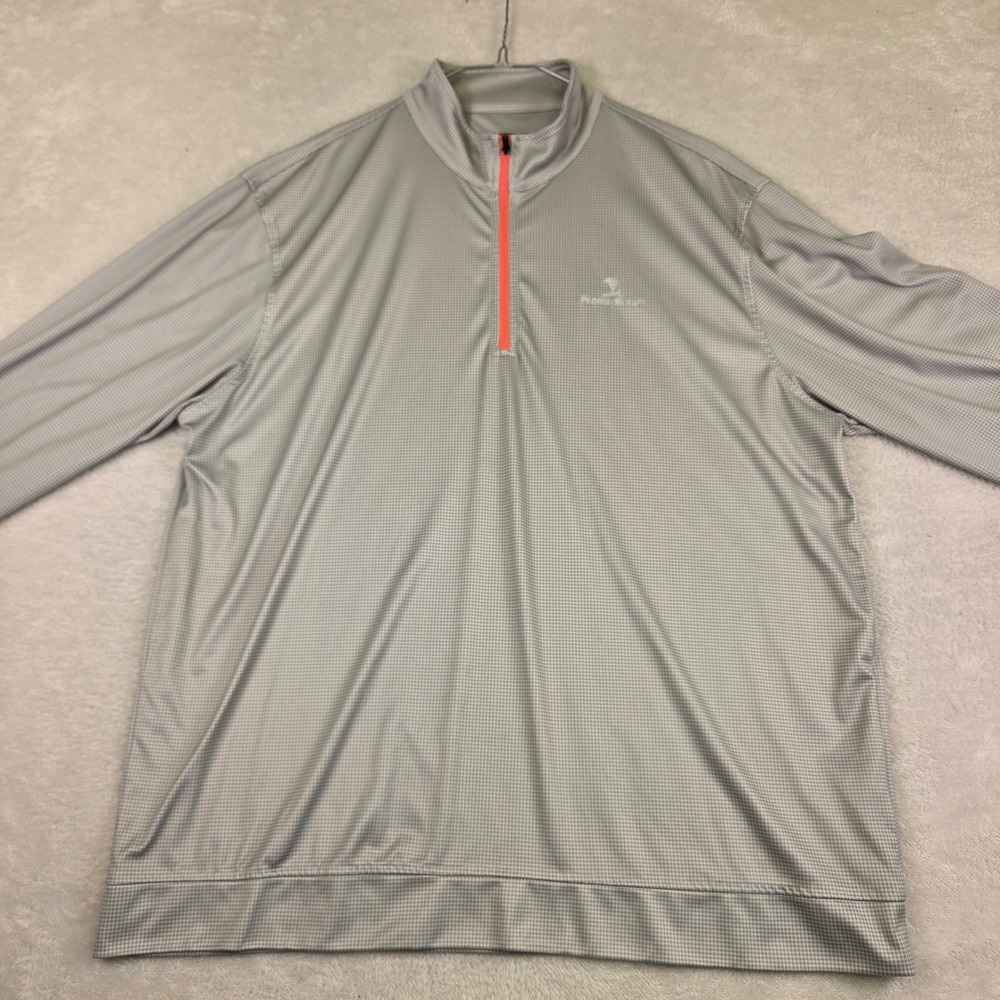 Pebble Beach Mens XXL Grey Houndstooth Dry-Luxe Performance 1/4 Zip Pullover